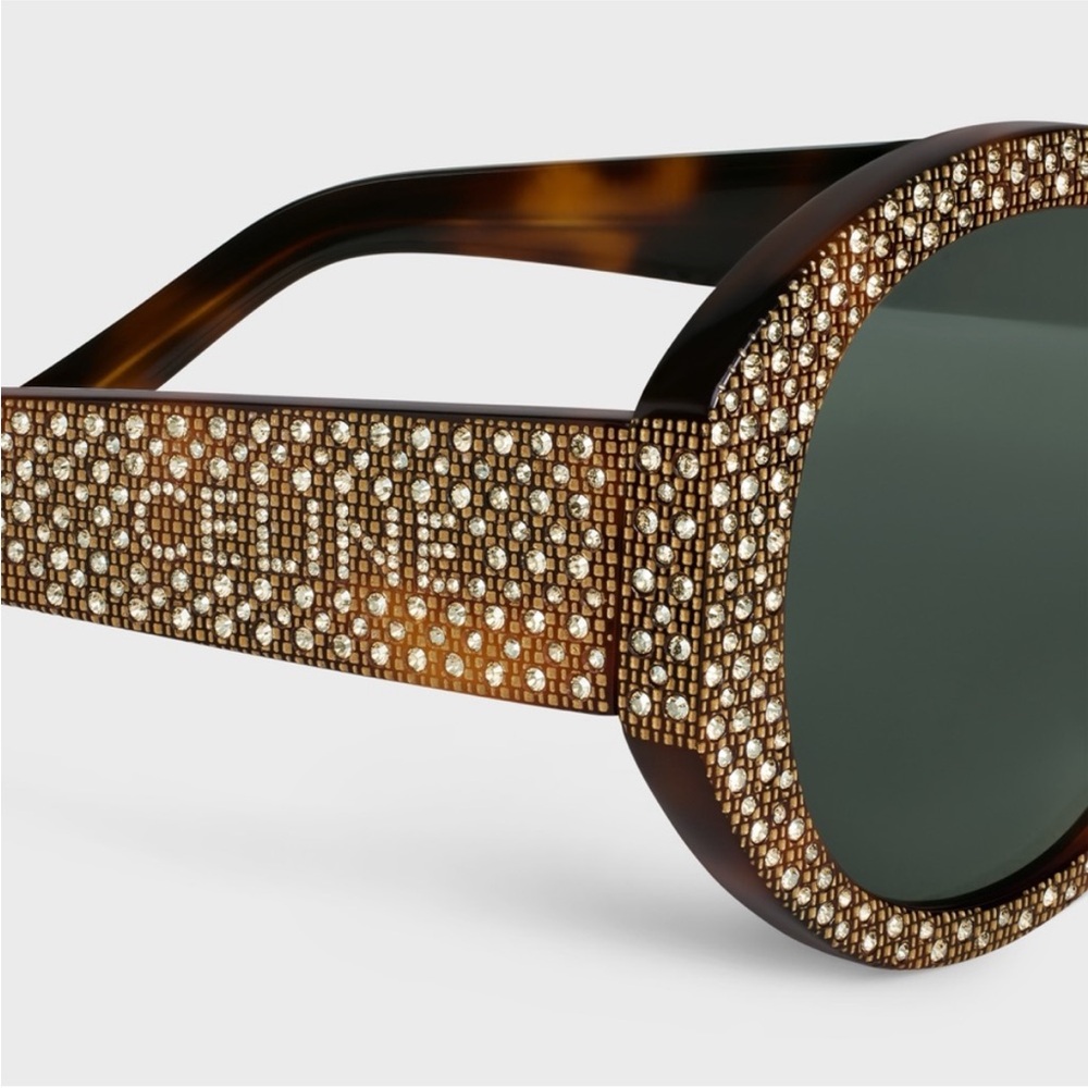 CELINE Round Sunglasses in Acetate with Crystals - Picture 4 of 10